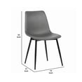 thumbnail image 5 of Silla Benzara, asiento tipo cubo de piel sintética, patas de metal, negro y gris, 5 of 5