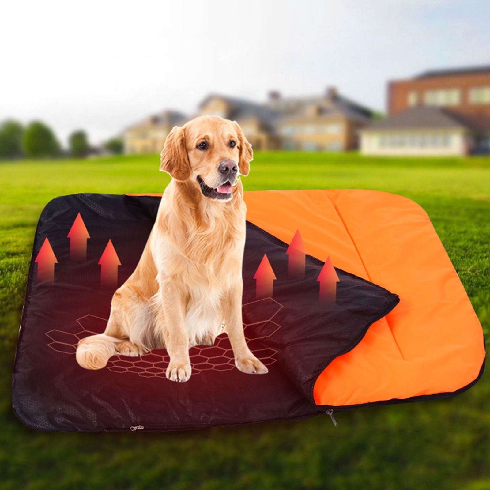 DAMAI 5V Dog Heating Sleeping Bag with Storage Bag, Heated Waterproof Warm Packable Dog Bed Mat, Portable Warm Pet Dog Bed Sleeping Bag for Indoor Outdoor Travel Camping Hiking Backpacking