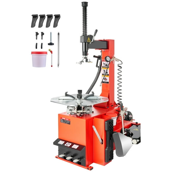 VEVOR Tire Changer Machine, 1.5HP Copper Motor, Durable Tire Changer with Air Pressure Gauge & Clamping Jaw Sheath, Pedal Operated Tire Changer with Thickened Chuck, Fit for Sedans/SUVs