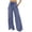 Blue, variant on Abomasnow Women's Striped Pants Elastic High Waist Drawstring Wide Leg Pants Work Casual Beach Vacayion Y2K Baggy Trousers with Pockets