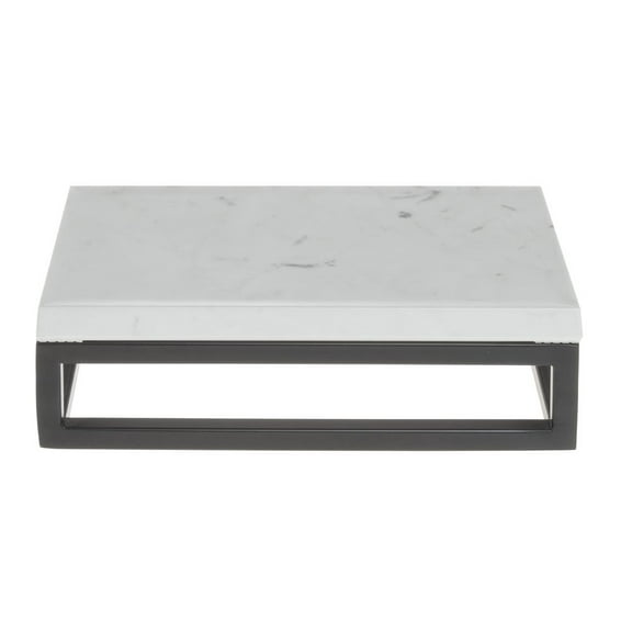 HUBERT® Black Display Riser with Marble Top - 3 1/5"H