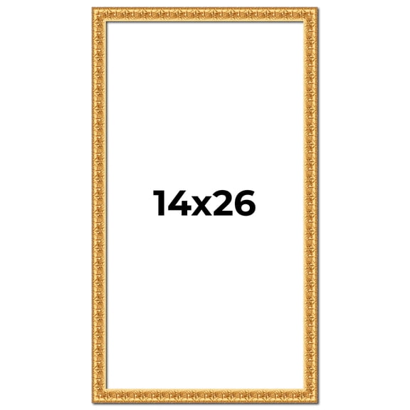 14x26 Frame Gold Real Wood Picture Frame Width 1 inches | Interior Frame Depth 0.5 inches | Edwina