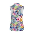 thumbnail image 3 of Uorisanigo Tropical Flower Women's Golf Sleeveless Shirt Comfortable Fashionable Women's Dry-Fit Golf Shirts with 1/4 Zipper Casual Workout Tank Tops, 3 of 7