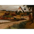 thumbnail image 2 of Magnus Enckell 24x18 Black Ornate Framed Double Matted Museum Art Print Titled: View from Porvoo (1899), 2 of 5