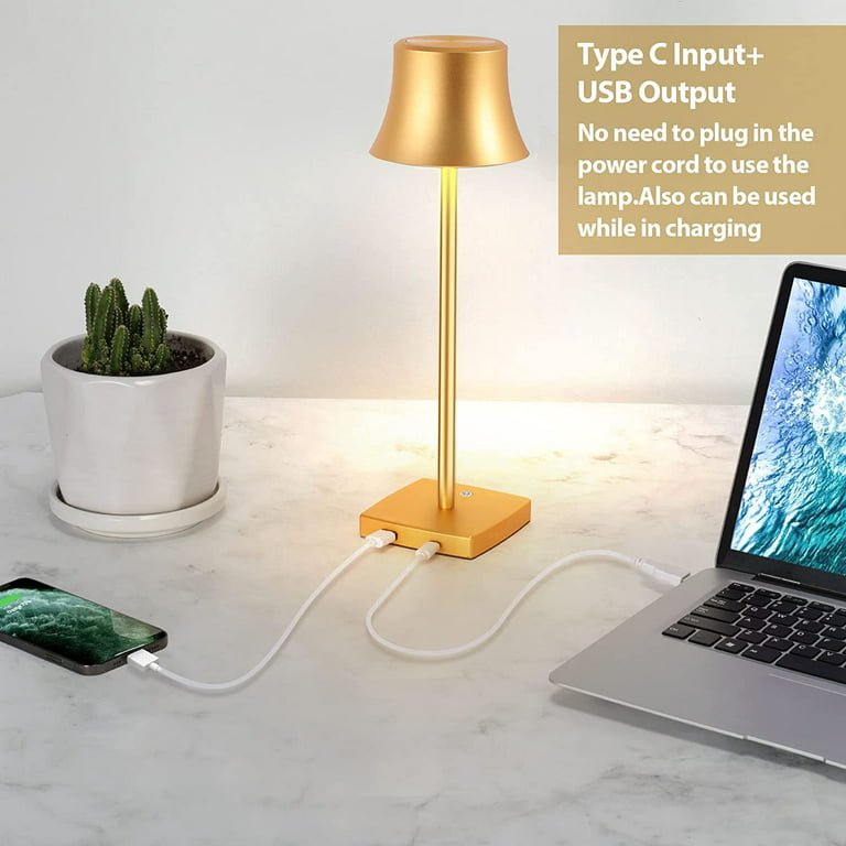 LED Desk Lamp Cordless Table Light,Rechargeable Battery Powered