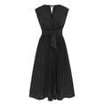 thumbnail image 1 of B91xZ Robes Décontractées pour Femmes Grande Taille Col Montant Sans Manches Taille Haute Robe Décontractée à Volants, C L, 1 of 5