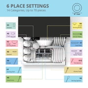 COMFEE Energy Star Countertop Dishwasher, 6 Place Settings & 8 Programs, Speed/Baby-Care/Eco/Glass, Black