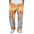 thumbnail image 3 of Mens Loose Fit Wide Leg Trousers Gradient Tie Dye Pattern Elastic Drawstring Waist Casual Streetwear Pants With Pockets For Outdoor L, 3 of 8