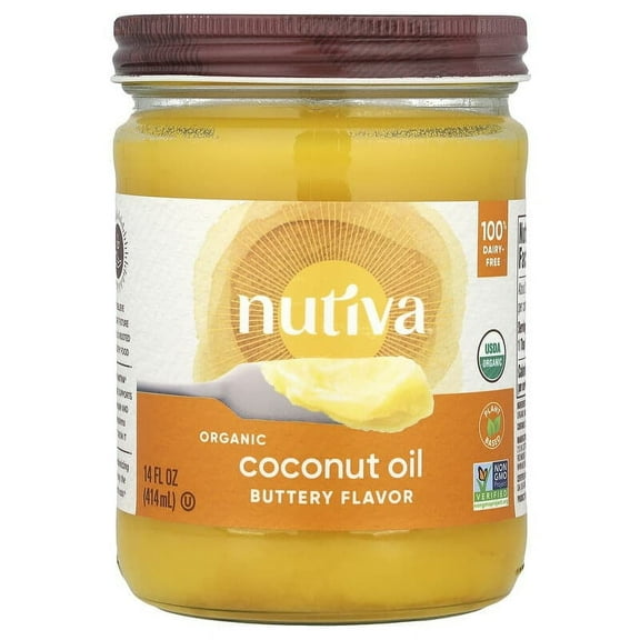 Nutiva, Organic Coconut Oil, Buttery, 14 fl oz (414 ml) Pack of 4