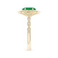 thumbnail image 3 of Angara Natural 1.1 Ct. Emerald with Diamond Vintage Inspired Ring in 14K Yellow Gold for Women (Ring Size: 3), 3 of 9