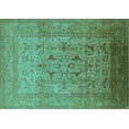 thumbnail image 1 of Ahgly Company Machine Washable Indoor Rectangle Oriental Turquoise Blue Traditional Area Rugs, 3' x 5', 1 of 4