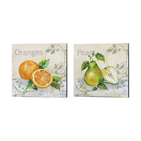 Metaverse Jean Plout 'Tutti Fruiti Pear & Orange' Canvas Art (Set of