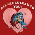 thumbnail image 2 of Junior's Batman Valentine's Day All the Clues Lead to You  Graphic Tee Red Medium, 2 of 3