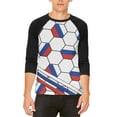 thumbnail image 1 of World Cup Russia Soccer Ball Mens Raglan T Shirt White-Black MD, 1 of 2