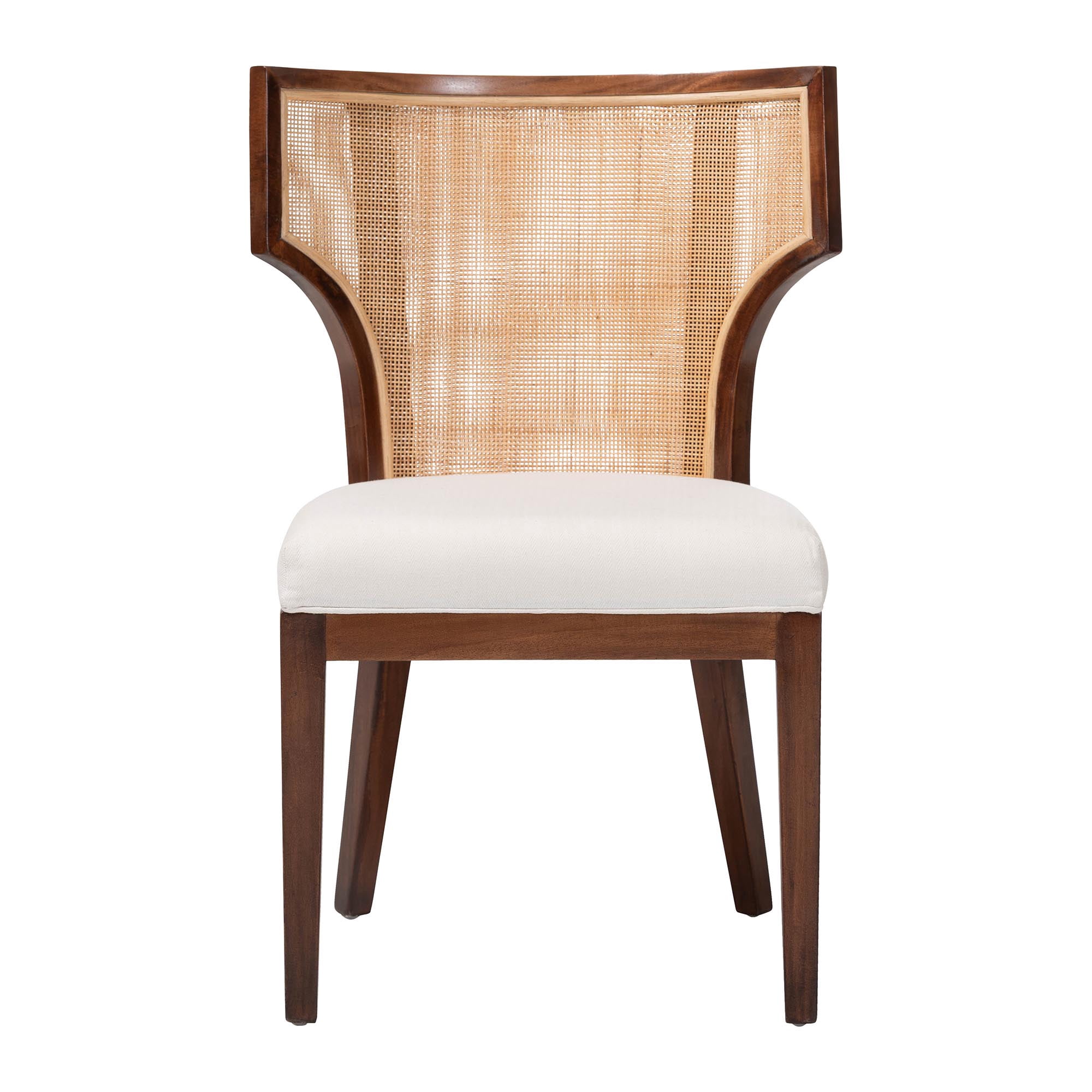 bali & pari Franco Boho Dining Chair, Dining Height, Natural Rattan