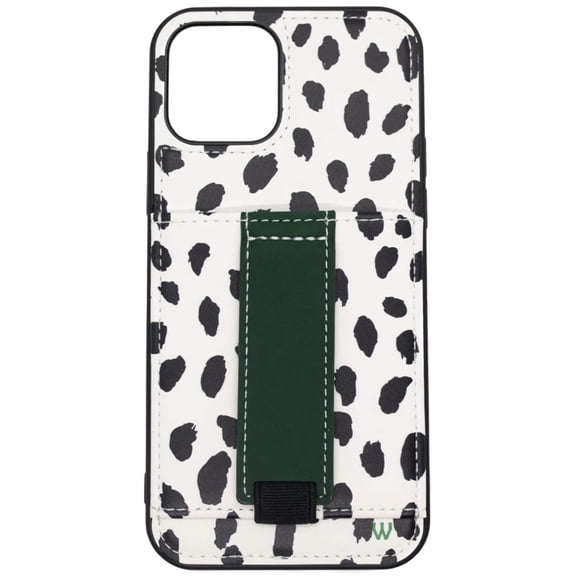 Walli Cases Dalmatian Dots Phone Case for iPhone 11 Pro with Wallet, Kickstand & Finger Strap