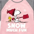 thumbnail image 3 of Peanuts - Snoopy and Woodstock Snow Much Fun - Toddler And Youth Girls Raglan Graphic T-Shirt, 3 of 6