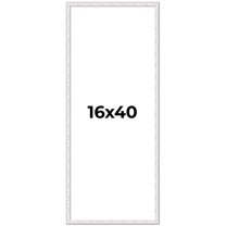 16x40 Frame White Real Wood Picture Frame Width 0.75 inches | Interior Frame Depth 0.5 inches |