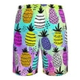 thumbnail image 6 of Disketp Men'S Swim Trunks Hawaiian Breathable Surf Beach Swimsuits Mesh Lining Beach Shorts With Pockets-Graffiti Pineapples On Neon Background, 6 of 9