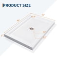 thumbnail image 4 of YUSAZENS 32x48 Inch Acrylic Shower Base with Slip-Resistant Textured Surface Stainless Steel Drainer Easy Assembly and Cleaning Modern White Shower Pan, 4 of 7