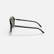 Ray Ban Sunglasses for Women and Men - Bill RB2198 - Unisex Ray Ban Aviator Style Sunglasses with Crystal Polarized Lenses - Black/Polar Green- Size 56
