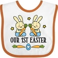 thumbnail image 3 of Inktastic 1st Easter Twin Boys Bunny Boys Baby Bib, 3 of 4