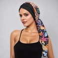 thumbnail image 1 of Bohemian Floral Print Chiffon Headband with Forehead Ruffle and Long Tail for Versatile Boho Hair Accessory for Home and Leisure, 1 of 3