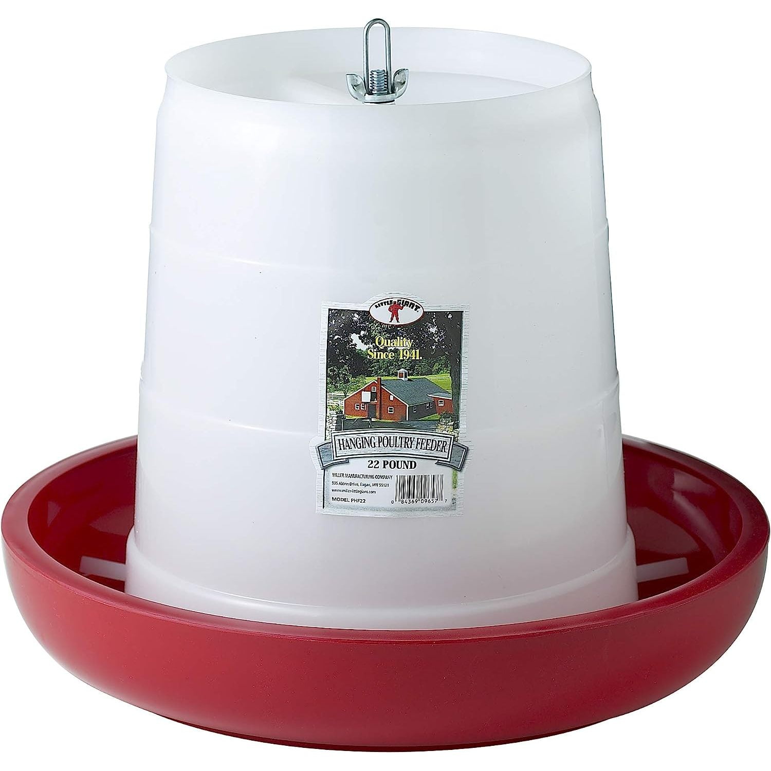 Bilot Plastic Hanging Poultry Feeder (22 Pound) Heavy Duty Automatic Feed Container for Poultry & Chicken (Item No. PHF22)