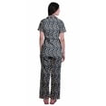 thumbnail image 4 of Moomaya Printed Short Sleeve Pajama Set For Women Printed Button Up Sleep Shirt, 4 of 6
