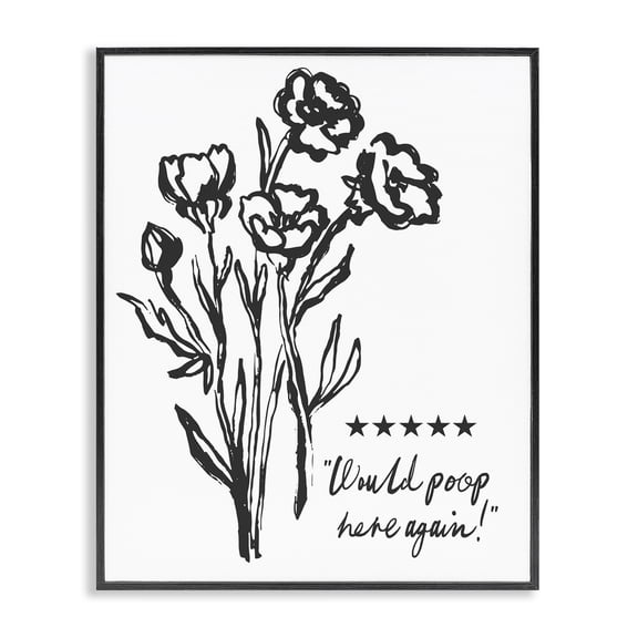 Stupell Industries Would Poop Here Again Black Framed Giclee Art, design by Lettered and Lined