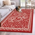 thumbnail image 2 of Valentine's Day Washable Area Rug 4 x 6 ft Abstract Boho Romantic Floral Leaf Dark Red Love Heart, Soft Non Slip Rugs Stain Repellent Indoor Felt Carpet for Living Dining Room Bedroom Home Office, 2 of 9