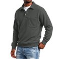 thumbnail image 6 of Men's Polo Collar Sweatshirt Long Sleeve Pullover Top with Chest Pocket Relaxed Casual Fall Sweatshirts, 6 of 6