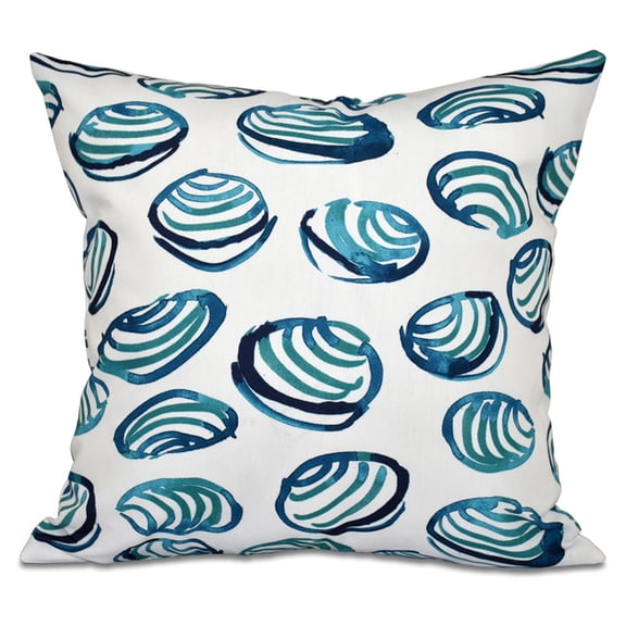 E by Design Beach Vacation Clams Decorative Pillow