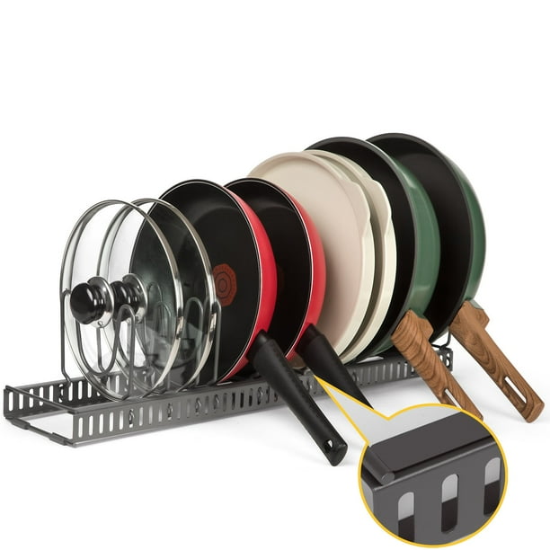 BTH 12+ Expandable Pan & Pot Lid Organizer Rack Total 12 Adjustable
