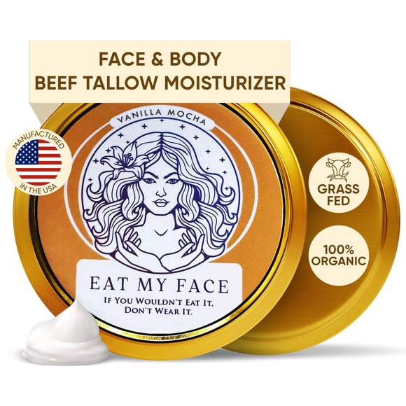 Eat My Face Hidratante facial de sebo - Sebo de carne para cara y cuerpo Hidratante de sebo de carne Crema facial de sebo de carne orgánica Sebo de carne alimentada con pasto para la piel Hecho en Est