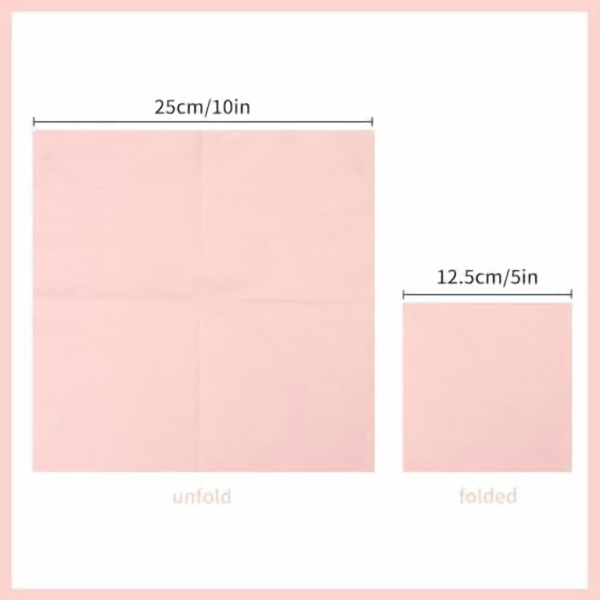 100 Pack Cocktail Napkin 2-Ply Dessert Napkins Folded 5 x 5 Inches Disposable Napkins for Dinner Wedding Birthday Party Bridal Anniversary Reception Event (100, Pink)