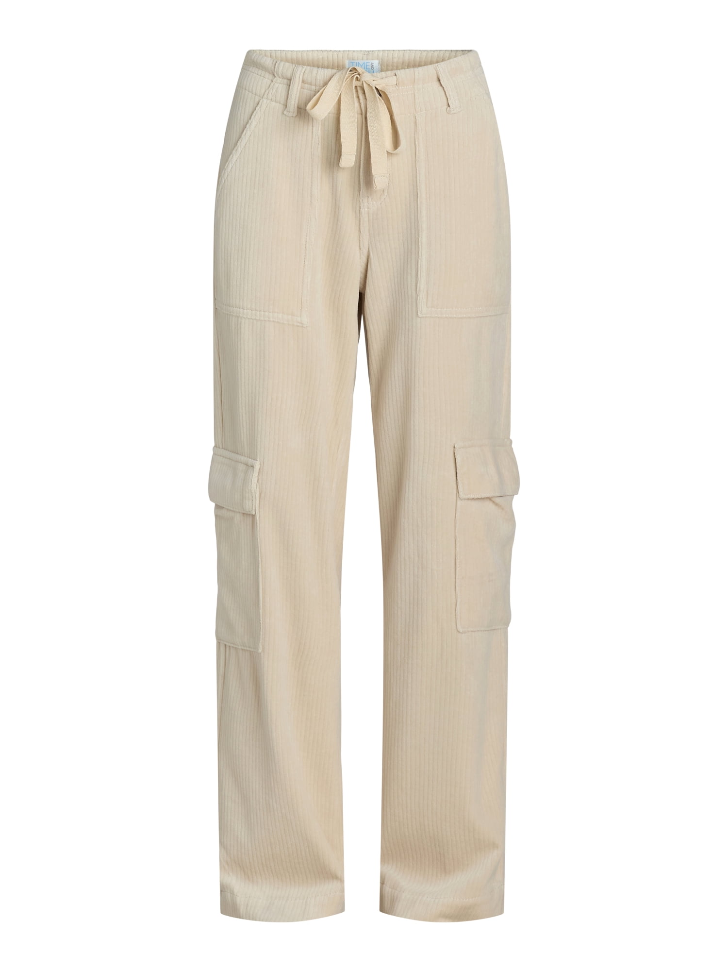 Time and Tru Womens Knit Cargo Mid Rise Pants, 31" Inseam, Sizes XS-XXXL