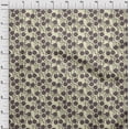 thumbnail image 3 of oneOone Cotton Jersey Dusty Brown Fabric Leaves & Rose Floral Fabric For Sewing Printed Craft Fabric By The Yard 58 Inch Wide, 3 of 4