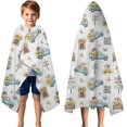 thumbnail image 3 of White Highland Cow Car Flower Pattern Hooded Bath Towel，50"x30" for Ages 3 To 12 Kids, Quick Dry Lightweight Soft Microfiber Hood Beach Towel Cover Up for Kids, 3 of 7