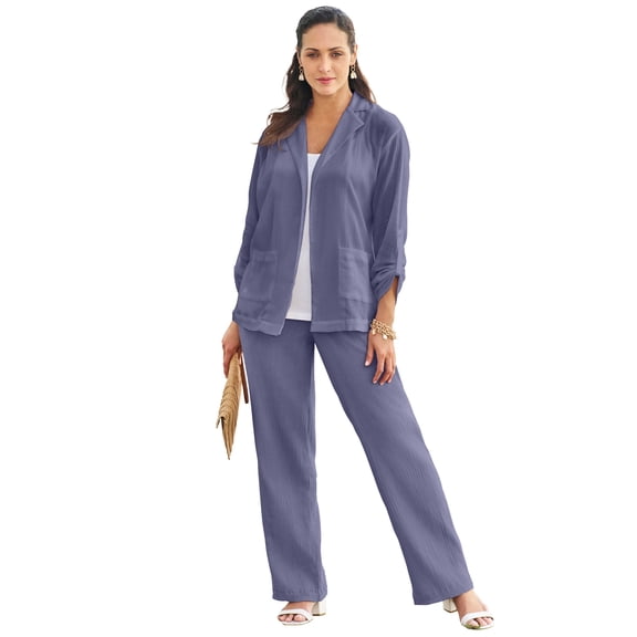 Jessica London Women's Plus Size Gauze Blazer