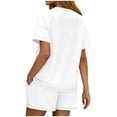thumbnail image 3 of Wowcloth Women's Solid Color Short Sleeve Round Neck Top and Shorts Set, Casual Comfortable for Daily Wear and Travel, 3 of 5