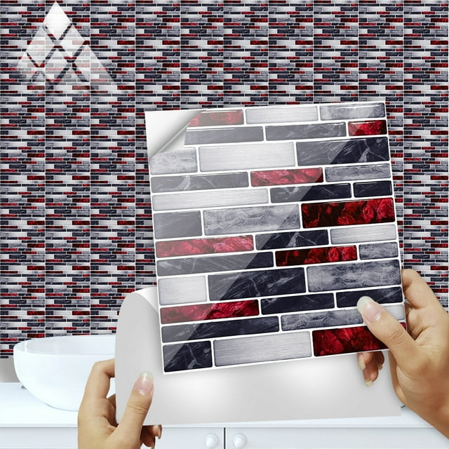 ZZwxWA Holiday Saving 10pcs Home Decor Living Room Tile Set Strong Sticker Kitchen Wall Sticker