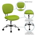 thumbnail image 6 of Flash Furniture Mid-Back Apple Green Mesh Padded Swivel Task Office Chair with Chrome Base, 6 of 13