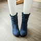 thumbnail image 3 of NECHOLOGY Botas Mujer Adulto Femenino Zapatos Botines mujer Botas casuales de cabeza redonda plisada de ante de color sólido a la moda de estilo británico para mujer (Blue, 6.5), 3 of 7