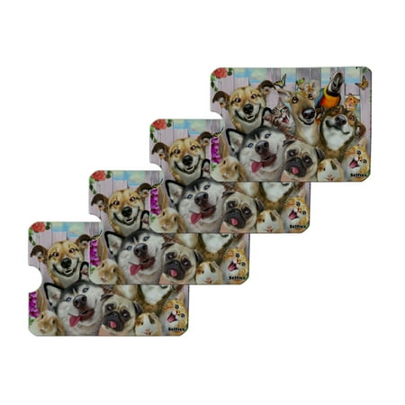 Go Cat Rabbit - Pet Animals Selfie Dogs Cats Rabbit Hamster Guinea Pig Credit Card RFID Blocker Holder Protector Wallet Purse Sleeves Set of 4