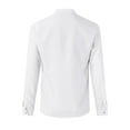 thumbnail image 6 of Lroveb Mens Linen Shirts Loose Fitting Shirt Stand Collar Long Sleeve Shirt White, 6 of 6