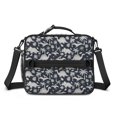 thumbnail image 2 of Dinosaur and Palm Navy Blue Pattern Bento School Insulated Lunch Bag Box with Shoulder Strap and Bottle Holder, 11" X 9.5" X 3.5", 2 of 5