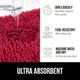 thumbnail image 5 of GORILLA GRIP Chenille Bath Rug 44x26, Rubber Backing Quick Dry Washable Microfiber Mats, Red, 5 of 10
