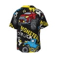 thumbnail image 6 of PAYOHTO Boy Truck Blue Car Mens Hawaiian Casual Short-sleeved Shirt Tropical Summer Beach Button Down Shirts, 6 of 7