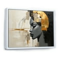 thumbnail image 2 of Designart "Minimalist Portrait Of A Stylish African Woman I" Africa Floater Framed Canvas Wall Art, 2 of 5